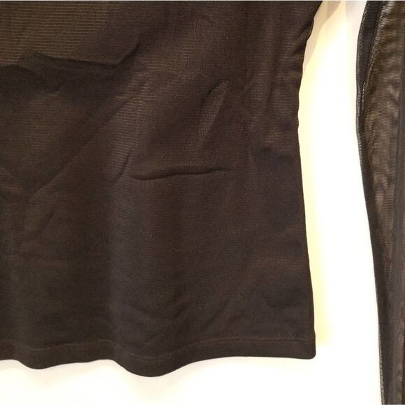 INC. Sequin Stone Beaded Dressy Top Black Long Sleeve Round Neck Women's Size S - Picture 7 of 12